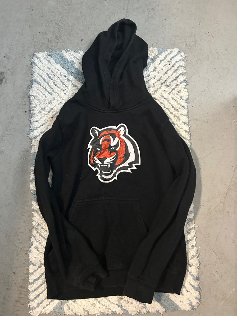 Black Kids Hoodie with Red Tiger Graphic